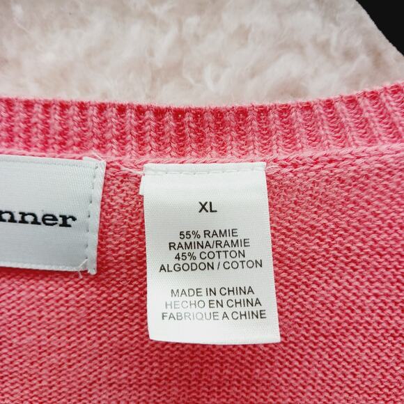 Sweater Size XL Peach Pink Embroidery Bead Bloomcore Grandmacore Applique Floral - Picture 16 of 16